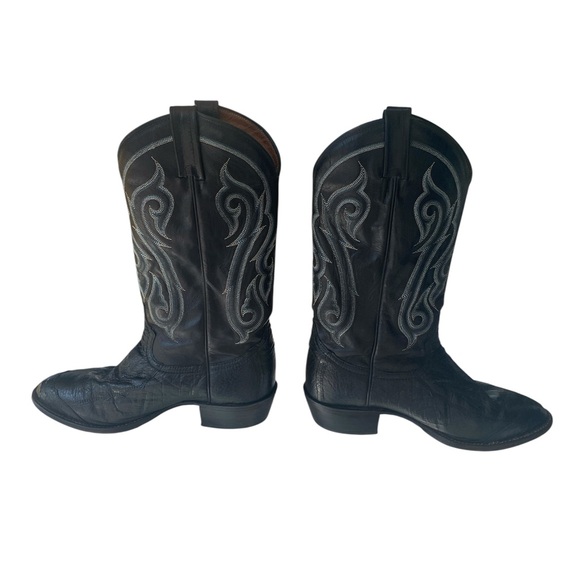 Tony Lama Men’s Black Boots With Contrast Stitching
